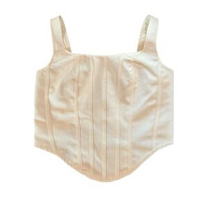 Sincerely Jules Top Women Small White Crop Tank Corset Bustier Zipper Punk Goth